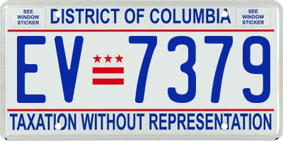 DC license plate EV7379