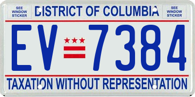 DC license plate EV7384