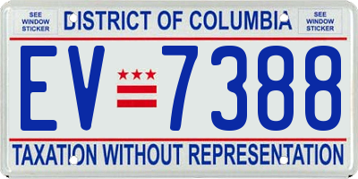 DC license plate EV7388