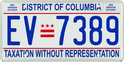 DC license plate EV7389