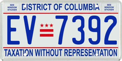 DC license plate EV7392