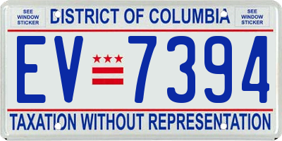 DC license plate EV7394
