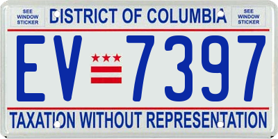 DC license plate EV7397