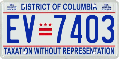 DC license plate EV7403