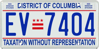 DC license plate EV7404