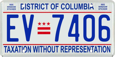 DC license plate EV7406