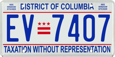 DC license plate EV7407