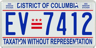 DC license plate EV7412