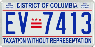 DC license plate EV7413