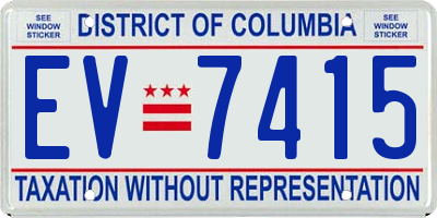 DC license plate EV7415
