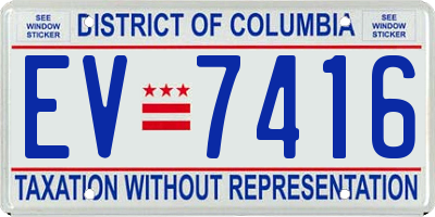 DC license plate EV7416