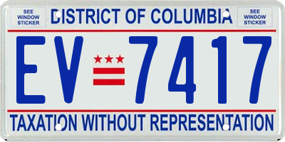 DC license plate EV7417