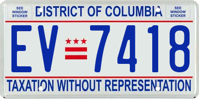 DC license plate EV7418