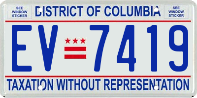 DC license plate EV7419