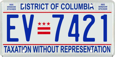 DC license plate EV7421