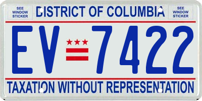 DC license plate EV7422