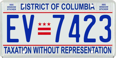 DC license plate EV7423