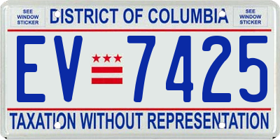DC license plate EV7425