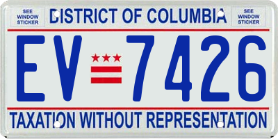 DC license plate EV7426
