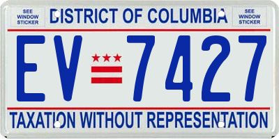 DC license plate EV7427