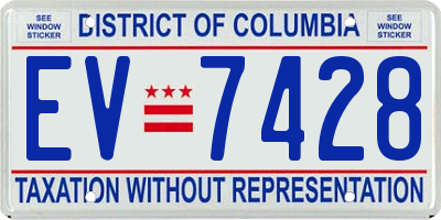 DC license plate EV7428