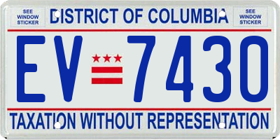 DC license plate EV7430