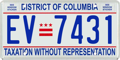 DC license plate EV7431