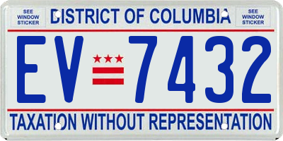 DC license plate EV7432