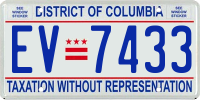 DC license plate EV7433