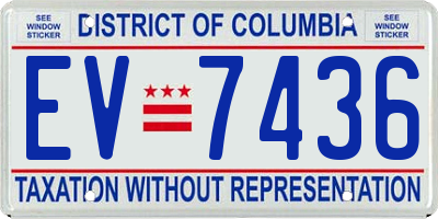 DC license plate EV7436