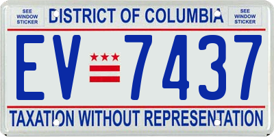 DC license plate EV7437