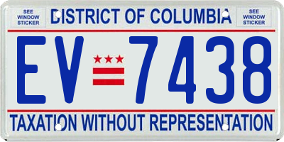 DC license plate EV7438