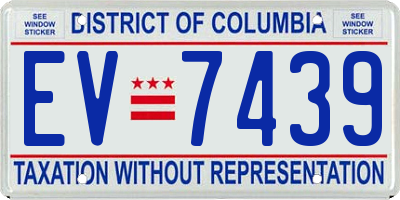 DC license plate EV7439