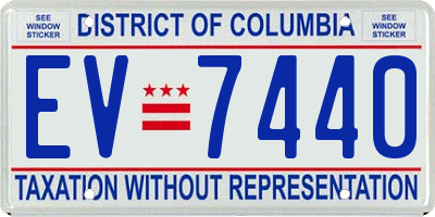 DC license plate EV7440