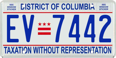 DC license plate EV7442