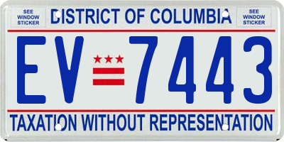 DC license plate EV7443