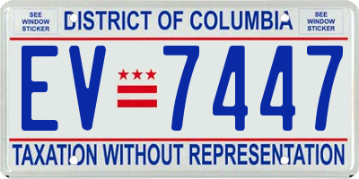 DC license plate EV7447