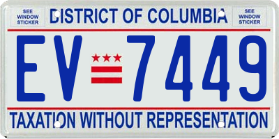 DC license plate EV7449