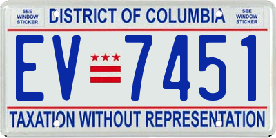 DC license plate EV7451