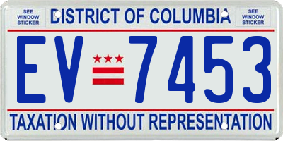 DC license plate EV7453