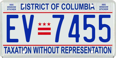 DC license plate EV7455