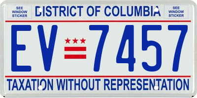 DC license plate EV7457
