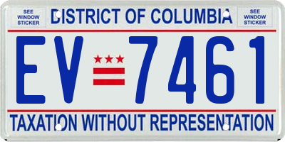 DC license plate EV7461