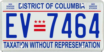 DC license plate EV7464