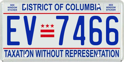 DC license plate EV7466