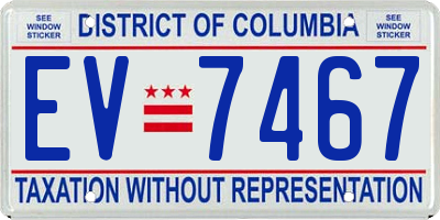 DC license plate EV7467
