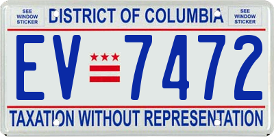 DC license plate EV7472