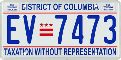 DC license plate EV7473