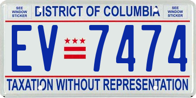 DC license plate EV7474