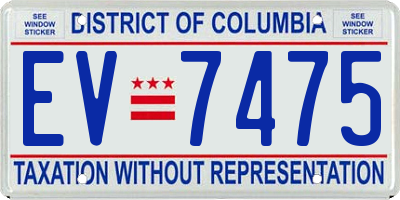 DC license plate EV7475